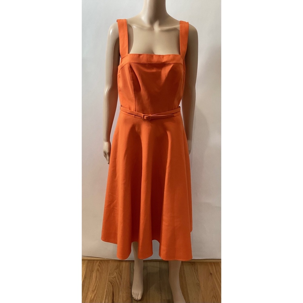 OSCAR DE LA RENTA BELTED A-LINE DRESS - Picture 2 of 7